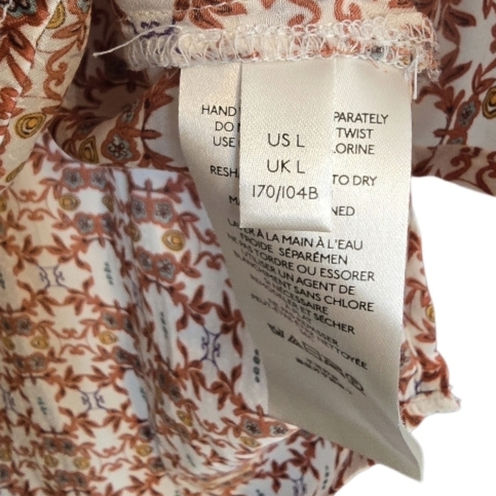 Anthropologie Grace Ruffled T Shirt Size Large in EUC - Picture 7 of 9